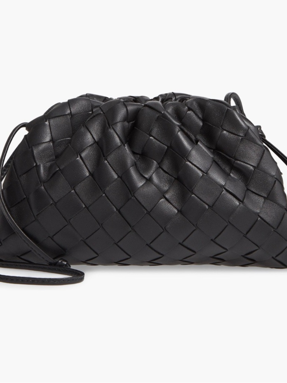 Bottega Veneta Black Woven Leather Crossbody Pouch